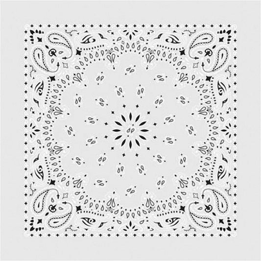 Paisley Western Cotton Bandana in White - Rockmount Clothing