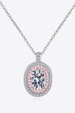 925 Sterling Silver Rhodium-Plated 1 Carat Moissanite Pendant Necklace - Flyclothing LLC