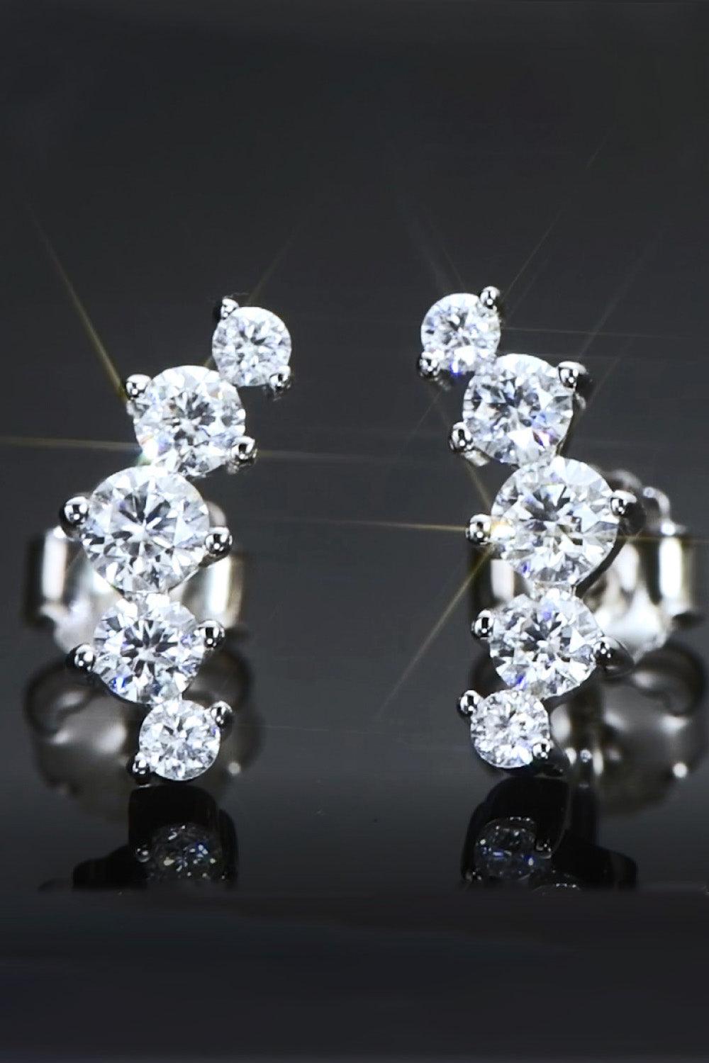 All You Need Moissanite Platinum-Plated Earrings - Flyclothing LLC