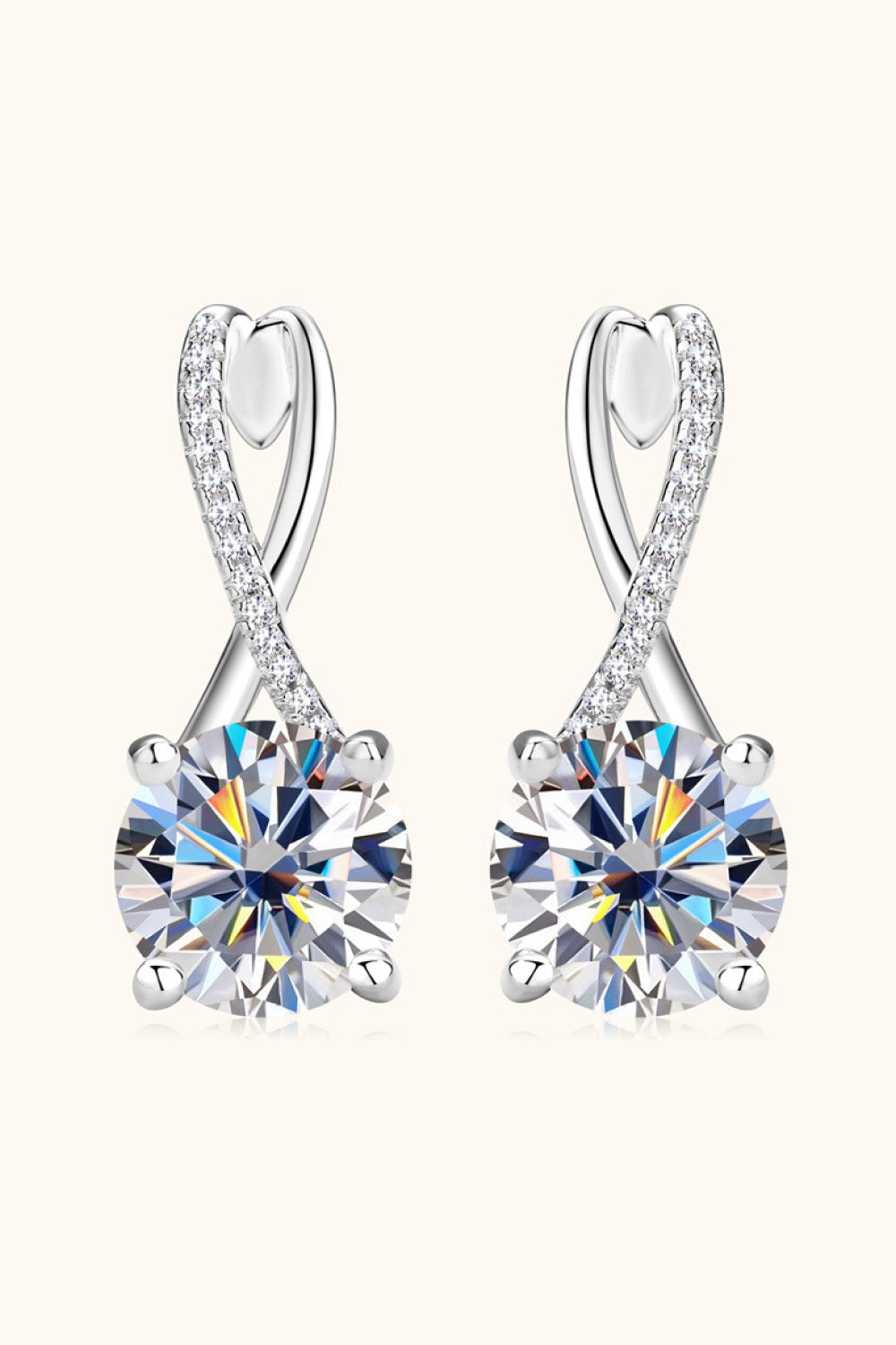 4 Carat Moissanite 925 Sterling Silver Earrings - Flyclothing LLC