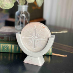 Compass Soapstone Sculpture, Light Gray Stone - Flyclothing LLC