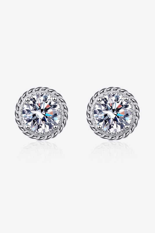 2 Carat Moissanite 925 Sterling Silver Stud Earrings - Flyclothing LLC