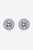 2 Carat Moissanite 925 Sterling Silver Stud Earrings - Flyclothing LLC