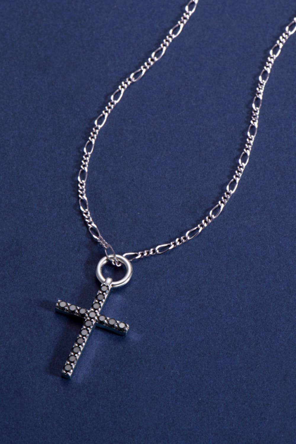 Moissanite Cross Pendant Platinum-Plated Necklace - Flyclothing LLC