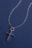 Moissanite Cross Pendant Platinum-Plated Necklace - Flyclothing LLC