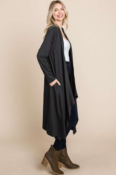 Culture Code Open Front Longline Cover Up with Pockets - Flyclothing LLC