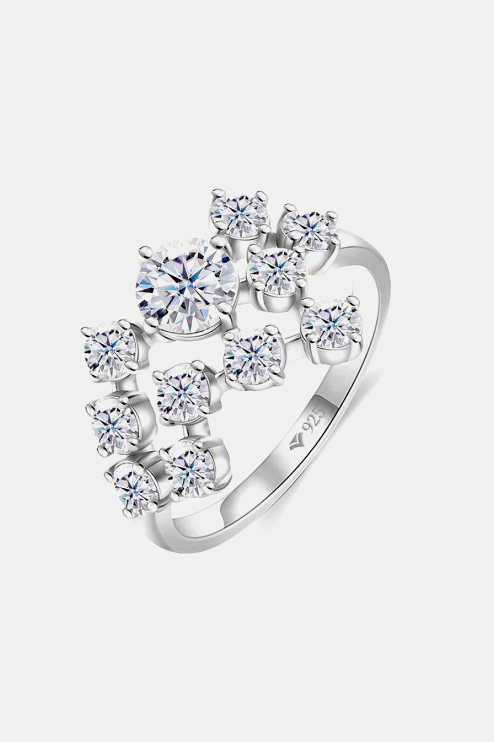 9.27 Carat Moissanite 925 Sterling Silver Ring - Flyclothing LLC