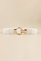 Circle Shape Buckle Zinc Alloy Buckle PU Leather Belt - Trendsi