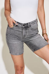 Judy Blue Full Size High Waist Washed Denim Shorts - Flyclothing LLC