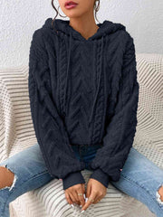 Drawstring Long Sleeve Hoodie - Flyclothing LLC