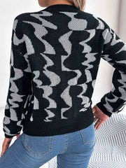 Round Neck Long Sleeve Sweater - Flyclothing LLC