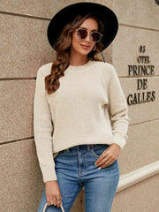 Round Neck Raglan Sleeve Sweater - Flyclothing LLC