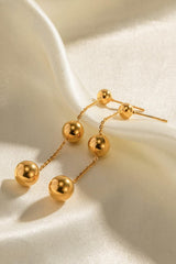 Ball Bead and Chain Stainless Steel Earrings - Trendsi