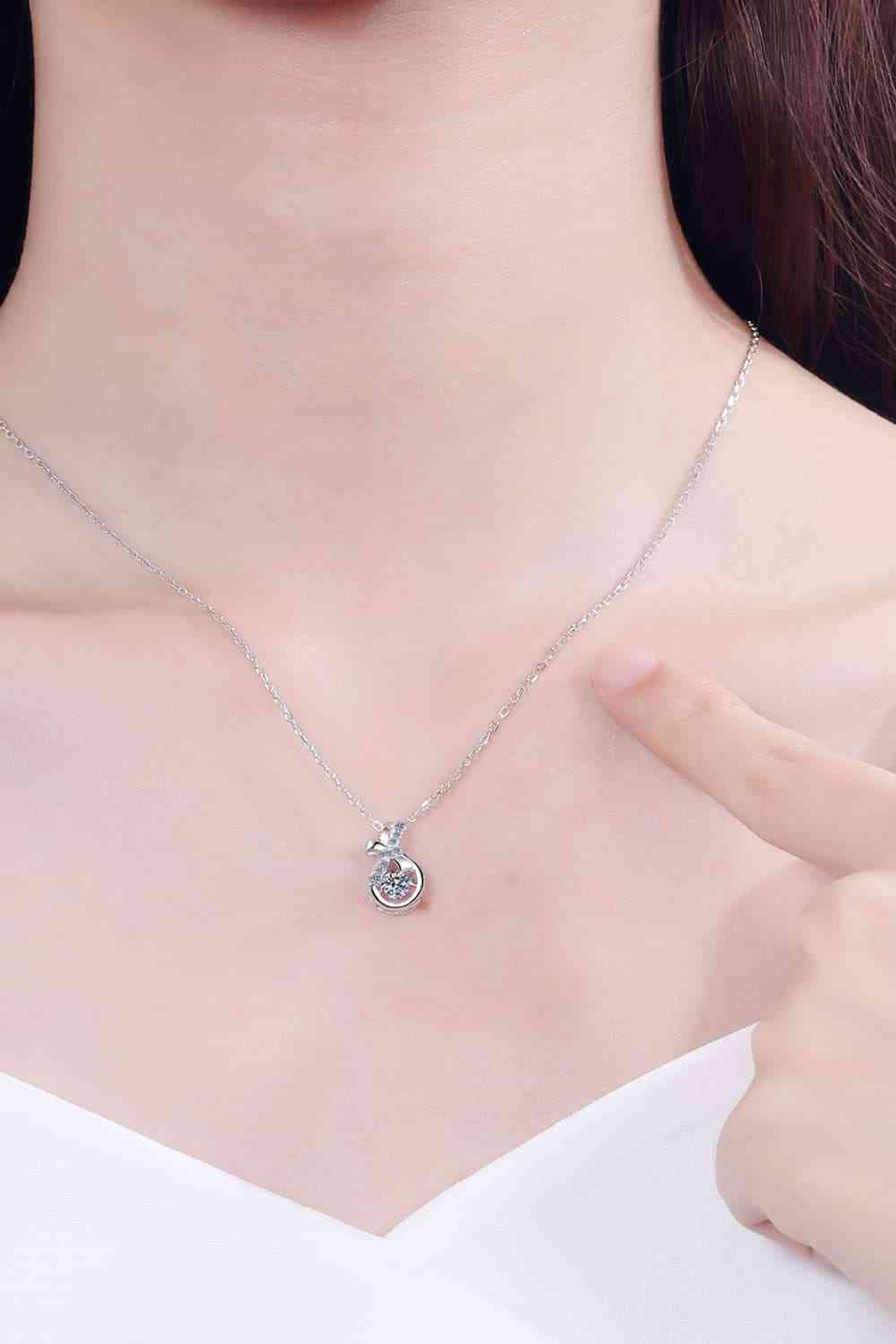 1 Carat Moissanite 925 Sterling Silver Necklace - Flyclothing LLC