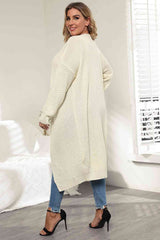 Plus Size Open Front Long Sleeve Cardigan - Flyclothing LLC