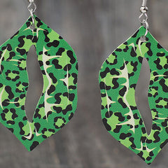 Leopard Lip Shape Leather Earrings - Trendsi