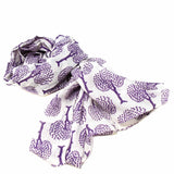 Hand-printed Cotton Scarf, Tree of Life Design - Flyclothing LLC