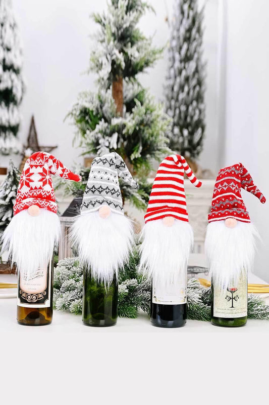 4-Pack Christmas Faceless Gnome Wine Bottle Covers - Flyclothing LLC