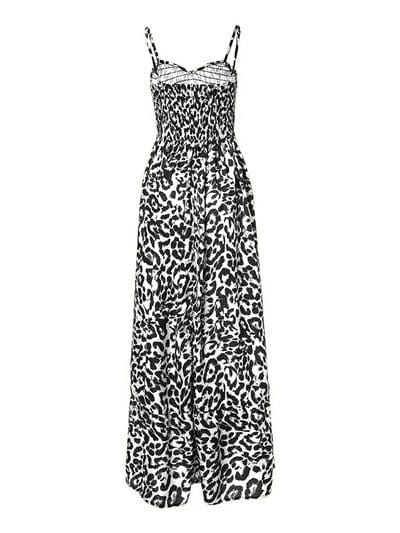 Leopard Sweetheart Neck Cami Dress - Trendsi