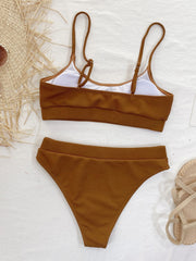 Scoop Neck Spaghetti Strap Two-Piece Swim Set - Flyclothing LLC