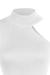 Asymmetrical Sleeveless Rib-Knit Top - Trendsi