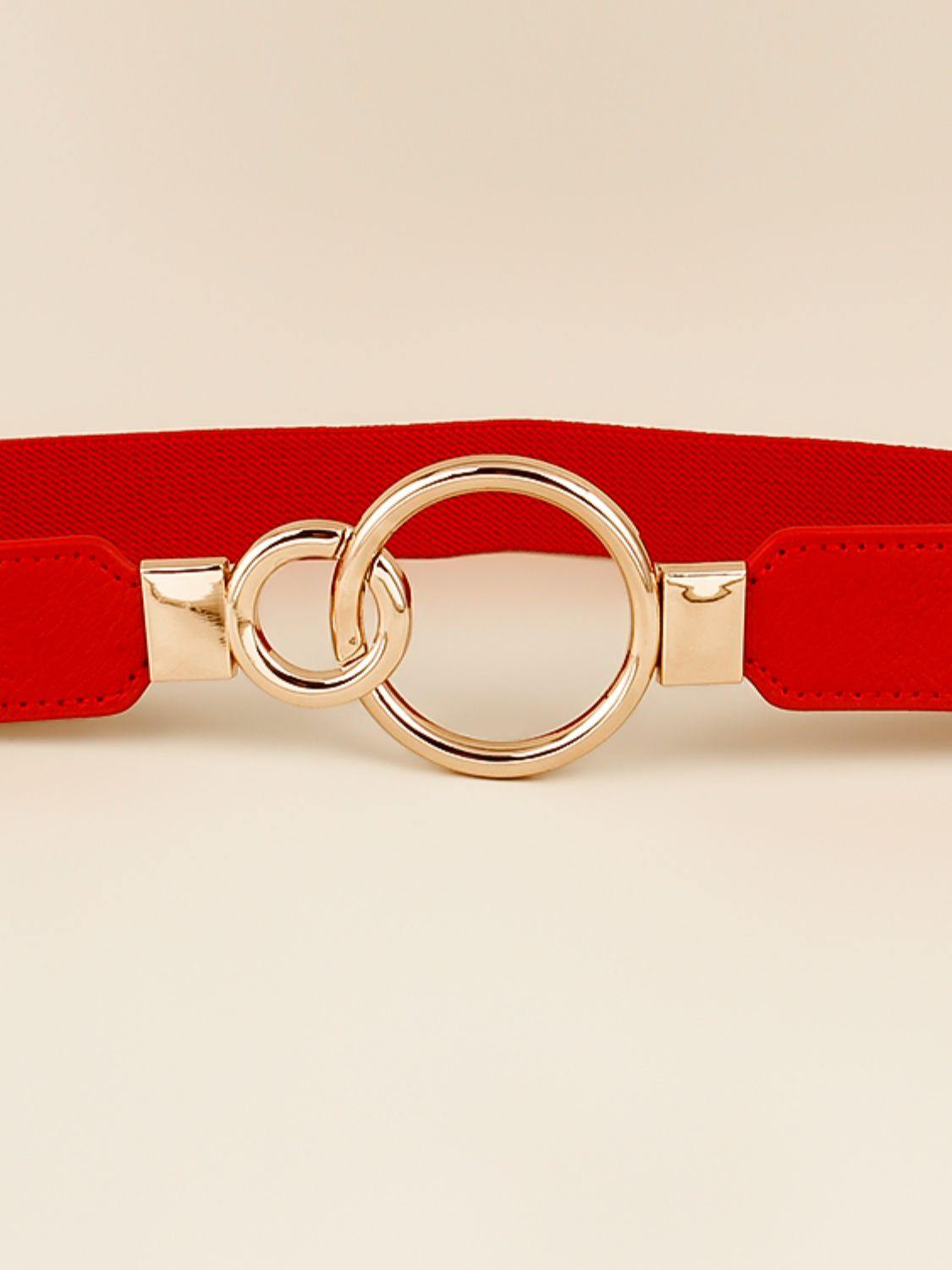 Double Ring Buckle Elastic PU Belt - Flyclothing LLC