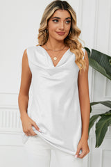 Ruched Cowl Neck Tank - Flyclothing LLC