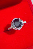 2 Carat Black Moissanite Floral Ring - Flyclothing LLC