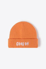 COME ON Embroidered Cuff Knit Beanie - Flyclothing LLC