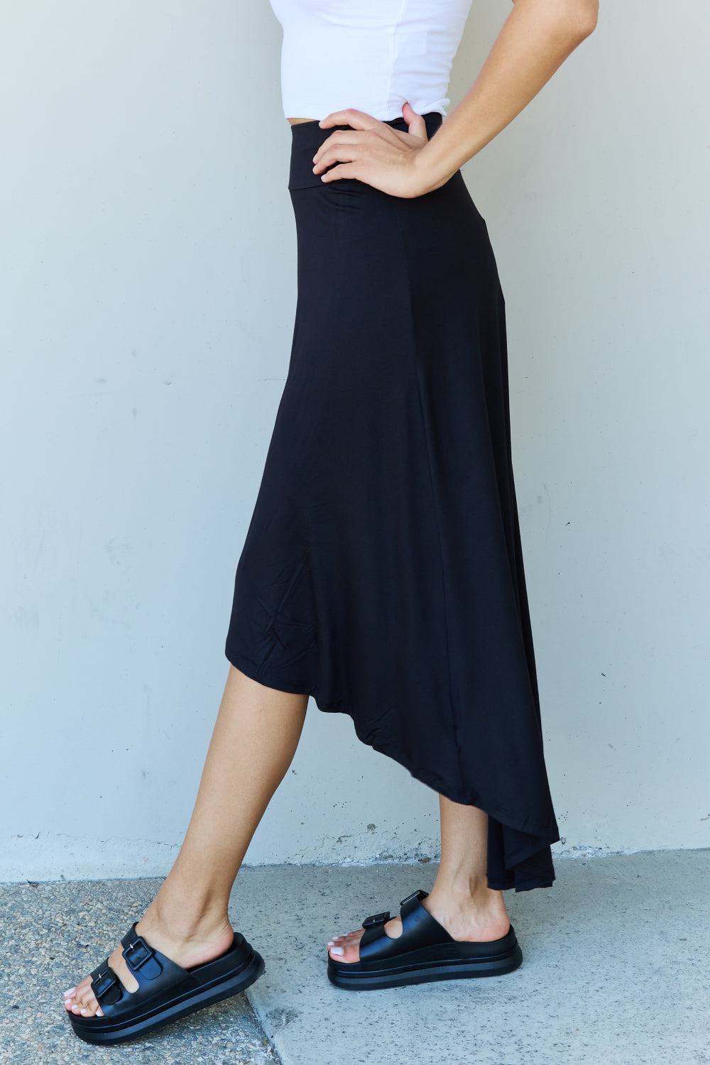 Ninexis First Choice High Waisted Flare Maxi Skirt in Black - Flyclothing LLC