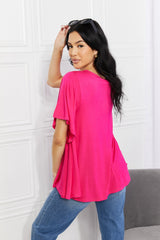 Yelete Full Size More Than Words Flutter Sleeve Top - Flyclothing LLC