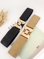 Alloy Buckle Elastic Belt - Trendsi