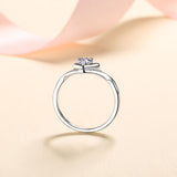 Moissanite Heart 925 Sterling Silver Ring - Flyclothing LLC