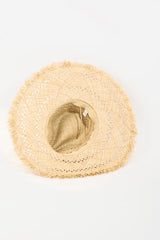 Fame Openwork Raw Hem Weave Hat - Flyclothing LLC