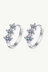 Sterling Silver Moissanite Huggie Earrings - Flyclothing LLC