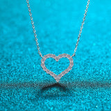 Moissanite 925 Sterling Silver Heart Shape Necklace - Flyclothing LLC