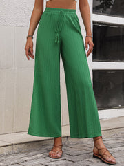 High Waist Slit Wide Leg Pants - Flyclothing LLC