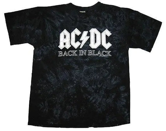 ACDC Tie-Die Back In Black T-Shirt - ACDC