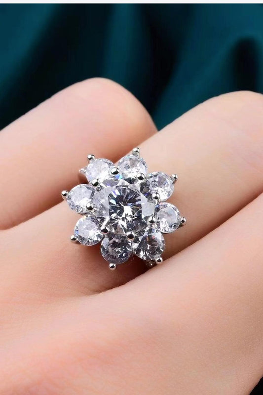 1 Carat Moissanite Flower Ring - Flyclothing LLC