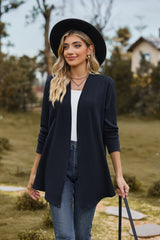 Open Front Long Sleeve Cardigan - Flyclothing LLC