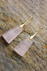 Handmade Geometrical Shape Natural Stone Dangle Earrings - Flyclothing LLC