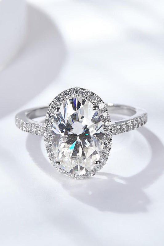 4.5 Carat Moissanite Halo Ring - Flyclothing LLC