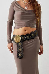 Vintage PU Leather Wide Belt - Flyclothing LLC