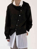 Dropped Shoulder Buttoned Cardigan - Flyclothing LLC