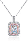 1 Carat Moissanite Geometric Pendant Chain Necklace - Flyclothing LLC