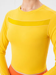 Round Neck Long Sleeve Active T-Shirt - Flyclothing LLC