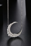 1.8 Carat Moissanite Crescent Moon Shape Pendant Necklace - Flyclothing LLC