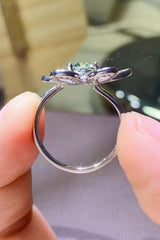 1 Carat Moissanite Flower Shape Open Ring - Flyclothing LLC