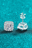 925 Sterling Silver Inlaid 2 Carat Moissanite Square Stud Earrings - Flyclothing LLC