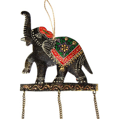 Embossed Elephant Chime, Hand-painted Recycled Iron - Flyclothing LLC